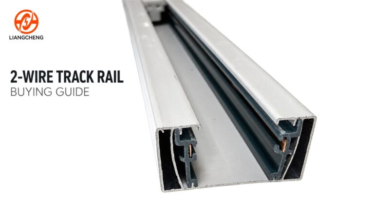 Liangcheng two-wire aluminum lighting track rail with flat copper contacts