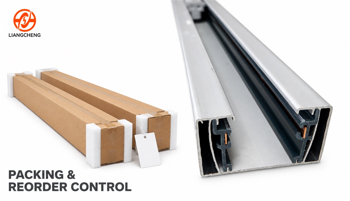 Two-wire rail product reference with conceptual protective packaging and reorder records