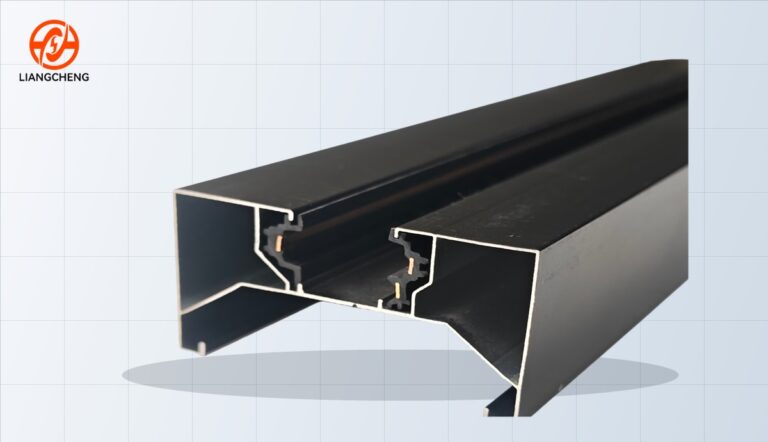 Black 3-wire track rail profile with three conductor positions for wholesale specification