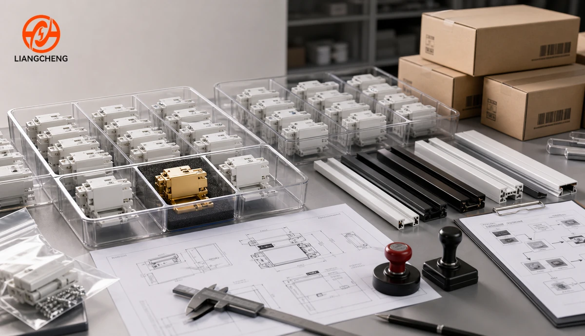 Track light adapter golden sample and batch traceability inspection