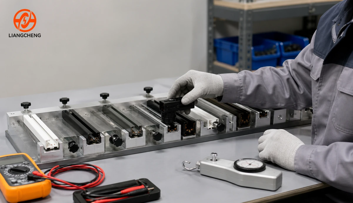 Track light adapter fit and function test across multiple rail samples
