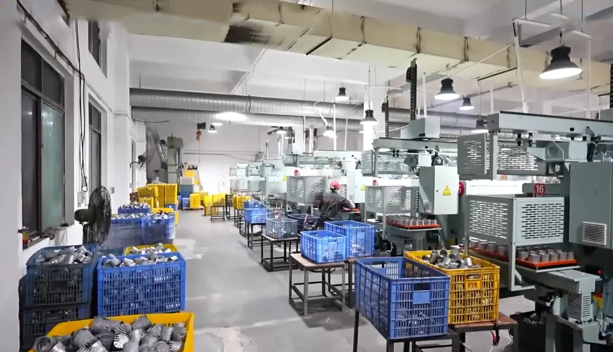 Track lighting production workshop where components are assembled and tested before shipment
